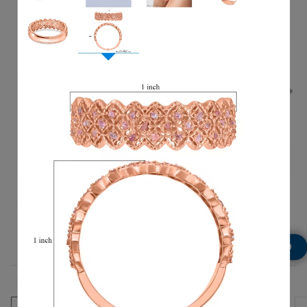 NATURAL PINK DIAMOND RING IN ROSEGOLD. - Picture 5 of 8